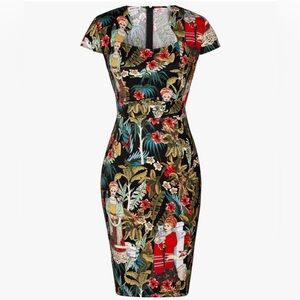 Grace Karin 1950s Vintage-Style Frida Kahlo Pencil Cap Sleeve Dress